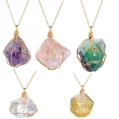 Ancient-RX · Natural Stone Chakra Energy Necklace