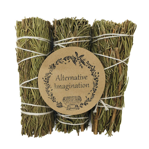 Dried Rosemary Incense Sticks for Spiritual Cleansing Home Fragrance Witchcraft Supplies Meditation Accessories - 4" Long - 3 Pack - Alternative Imagination